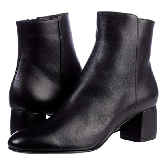 Agl Shoes - AGL Ankle Leather Almond Toe Black Bootie
